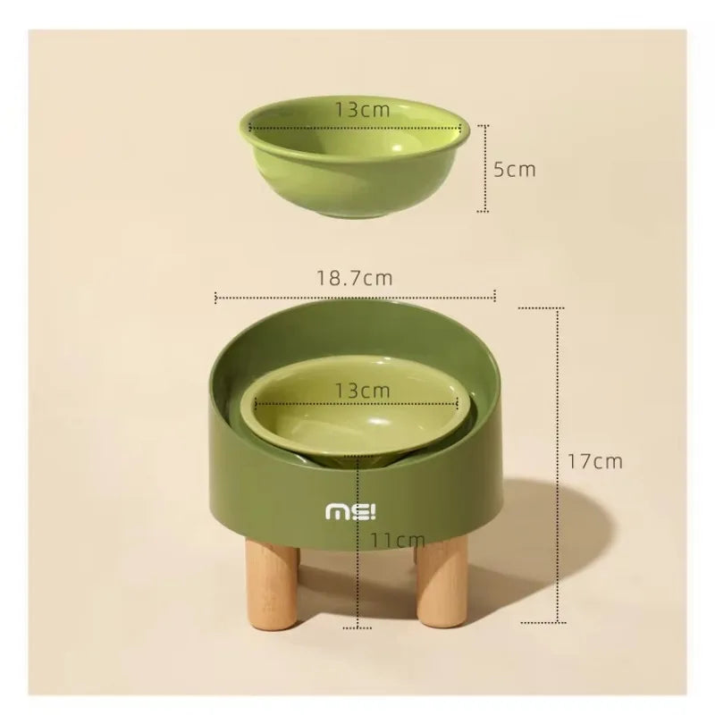 New Design Ceramic Raised Cat Bowl Elevated Food Water Bowl Kitty Bowl Dog Dish Pet Feeder with Different Colors