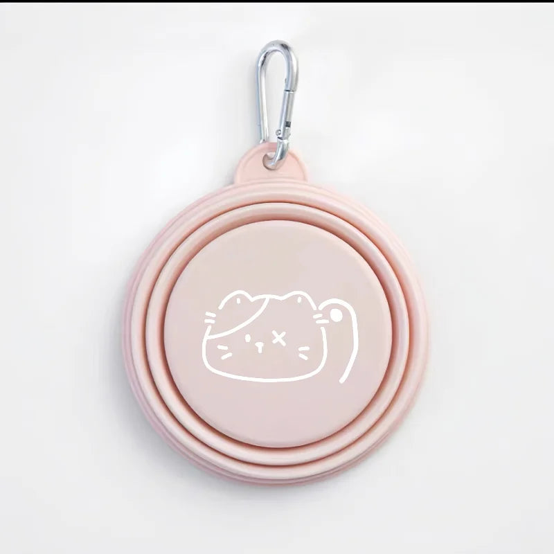 Dog Pet Folding Silicone Bowl 350ml/650ml Outdoor Travel Foldable Portable Cat Food Water Container Feeding Tray Bowls