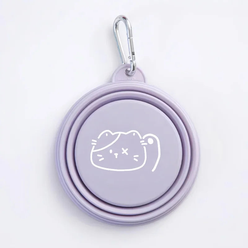 Dog Pet Folding Silicone Bowl 350ml/650ml Outdoor Travel Foldable Portable Cat Food Water Container Feeding Tray Bowls