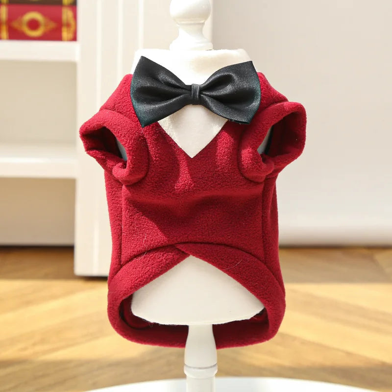 Elegant Pet Tuxedo for Small Dogs Cats Wedding Party Suit with Bow Tie Formal Outfit Christmas Costume