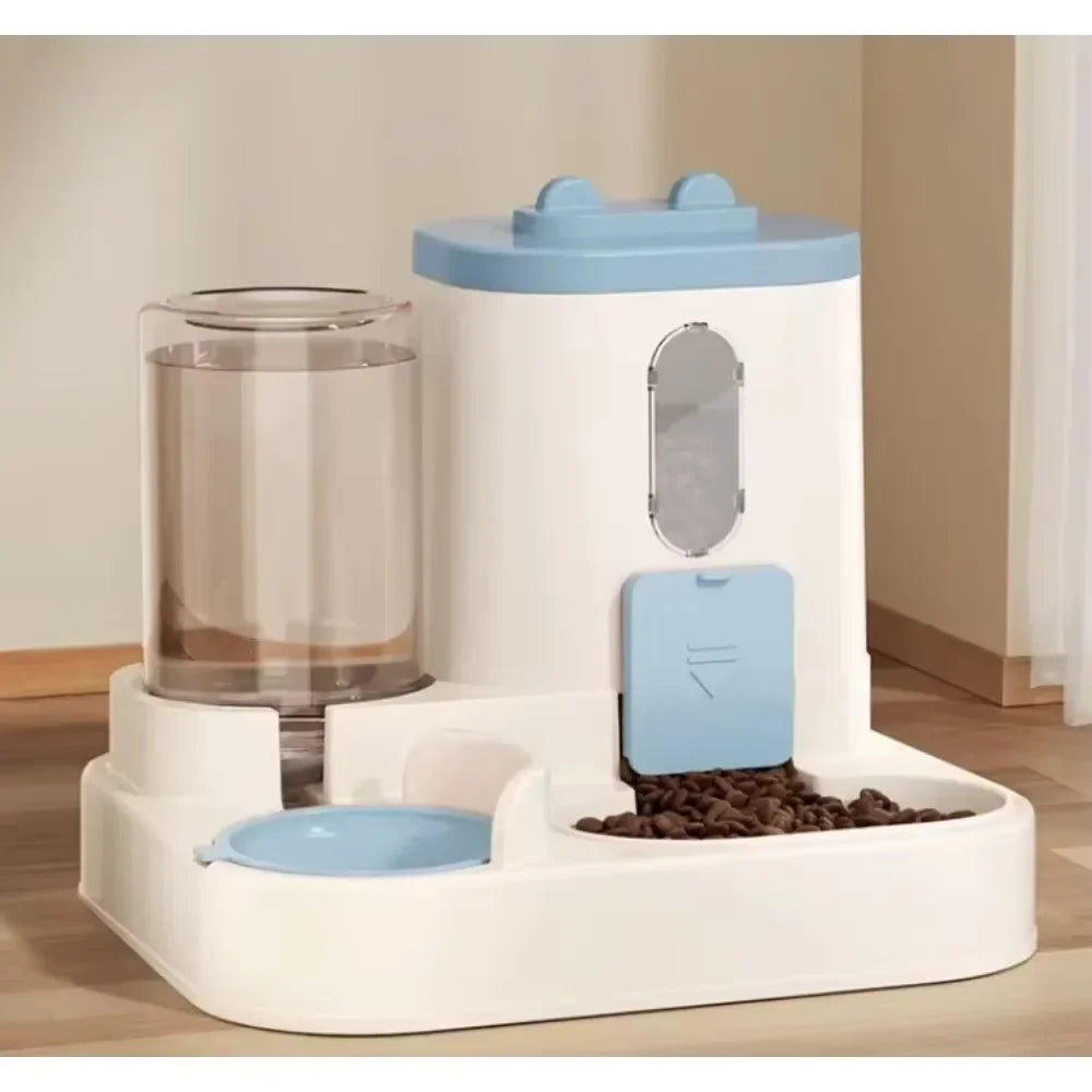 Automatic Cat Dog Feeder with Integrated Food & Water Bowl