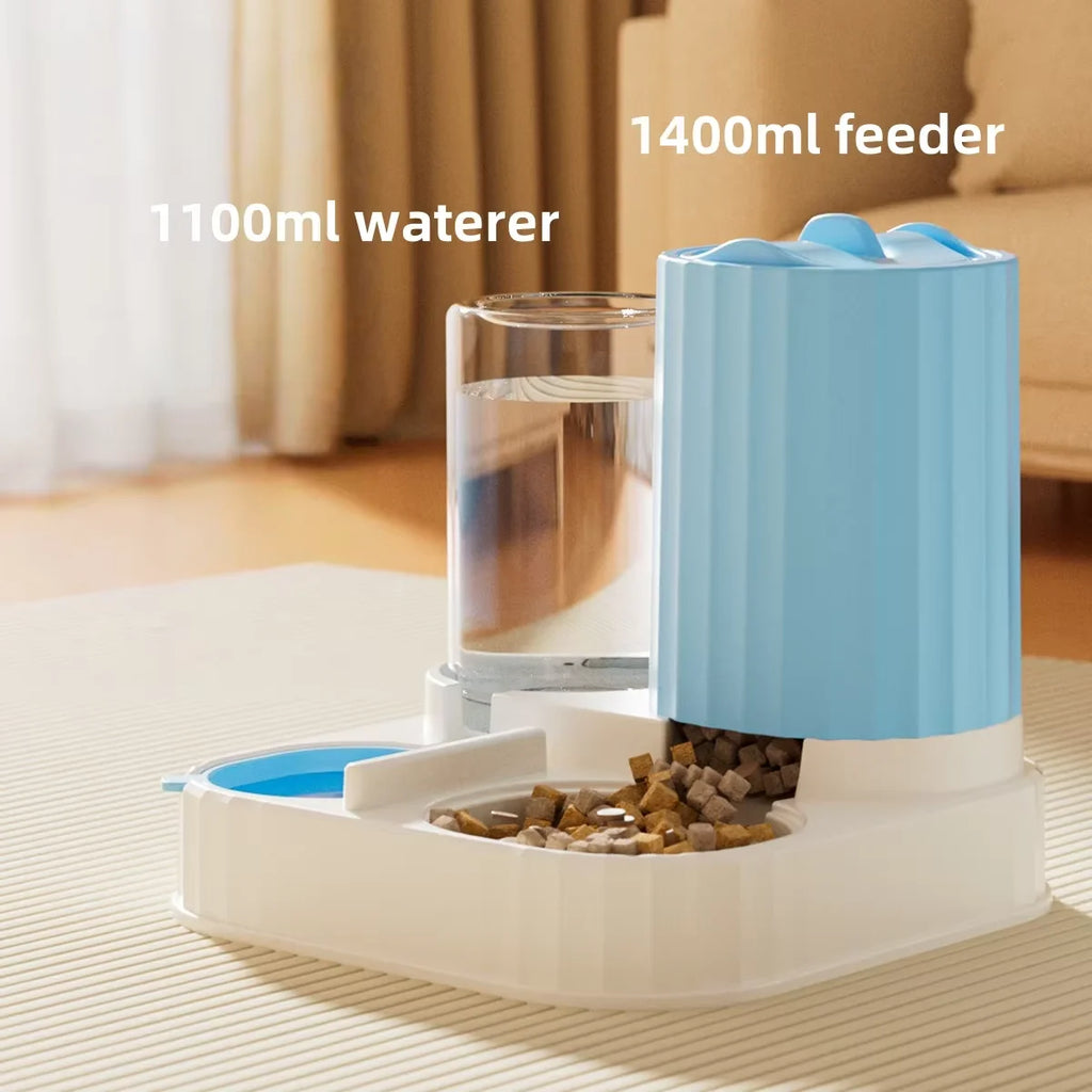 Automatic Cat Dog Feeder with Integrated Food & Water Bowl