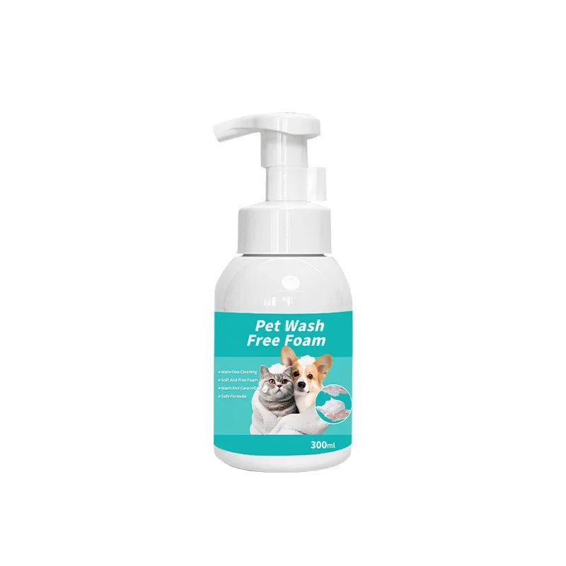 Natural Waterless Dry Shampoo Foam for Dogs Cats No Rinse Cleaning Odor Removal Hypoallergenic 300ml Travel Friendly Pet Care