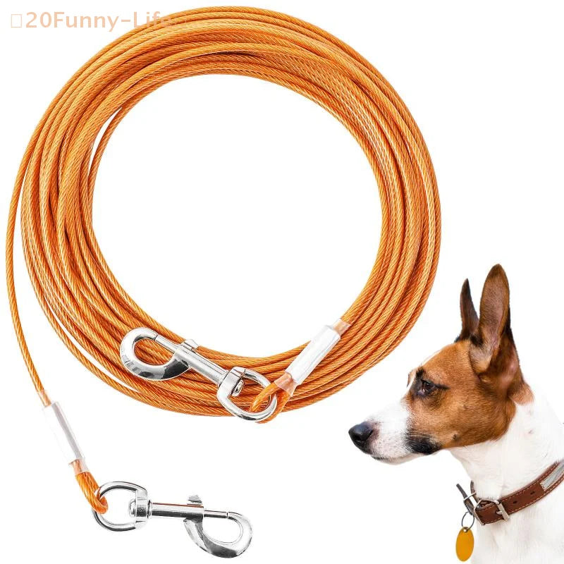 Heavy-Duty Double Dog Leash, Iron Wire Durable Chew-Proof Design, Outdoor Tie-Out Cable For Large Dogs (Anti-Escape)