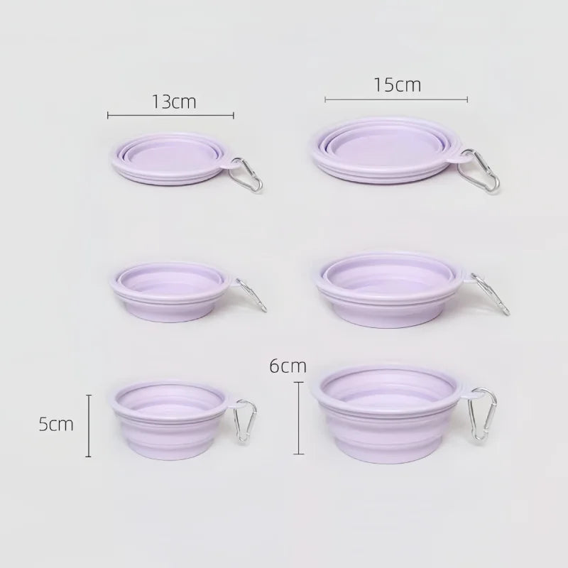 Dog Pet Folding Silicone Bowl 350ml/650ml Outdoor Travel Foldable Portable Cat Food Water Container Feeding Tray Bowls