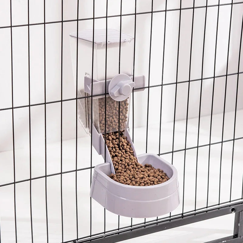 Automatic Pet Feeder Cage Hanging Bowl Water Bottle Food Container Dispenser For Puppy Cats Rabbit Birds Pet Feeding Product