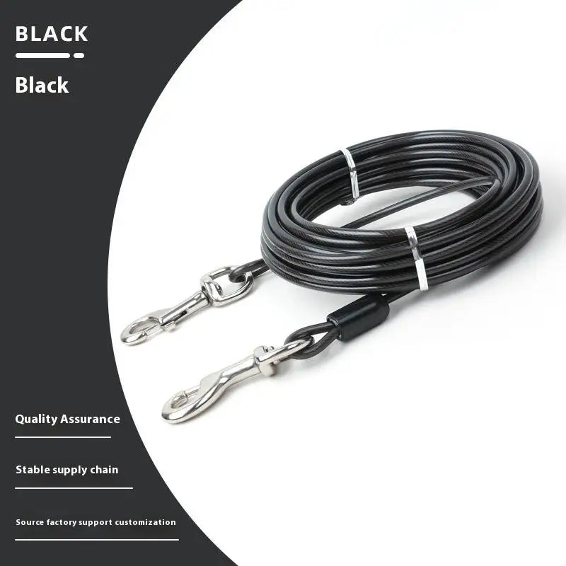 Heavy-Duty Double Dog Leash, Iron Wire Durable Chew-Proof Design, Outdoor Tie-Out Cable For Large Dogs (Anti-Escape)