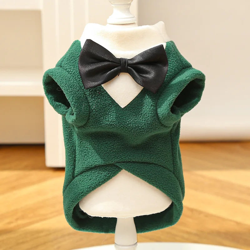 Elegant Pet Tuxedo for Small Dogs Cats Wedding Party Suit with Bow Tie Formal Outfit Christmas Costume