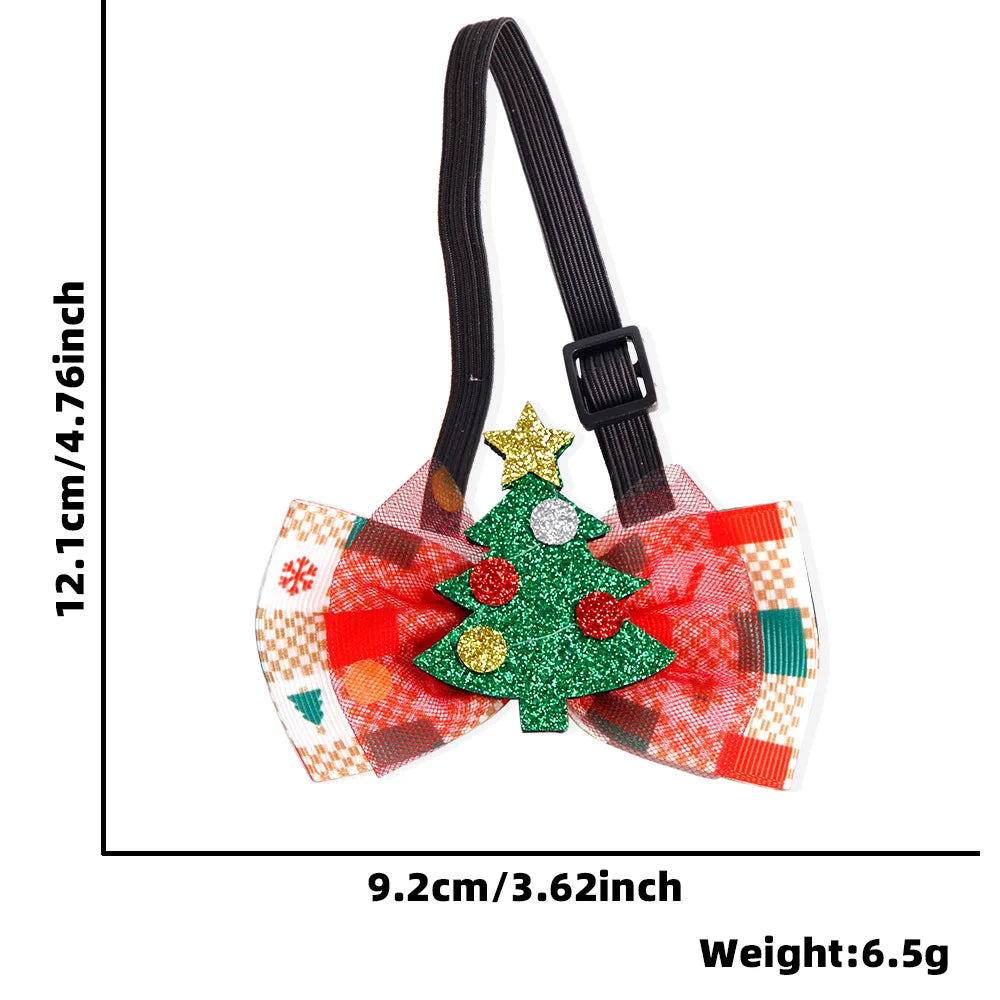 New Christmas Pet Bow Tie Cartoon Bell Bow Cat Dog Collar Santa Claus Elk Pet Collar