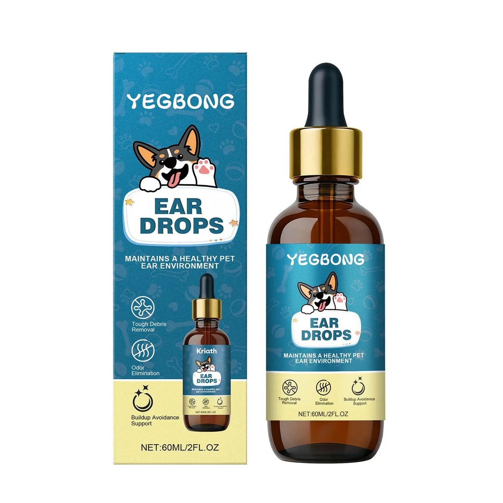 Yegbong 60ml Dog Ear Care Drops Clean Pet Ears with Gentle Ingredients Nourishing Care Drops