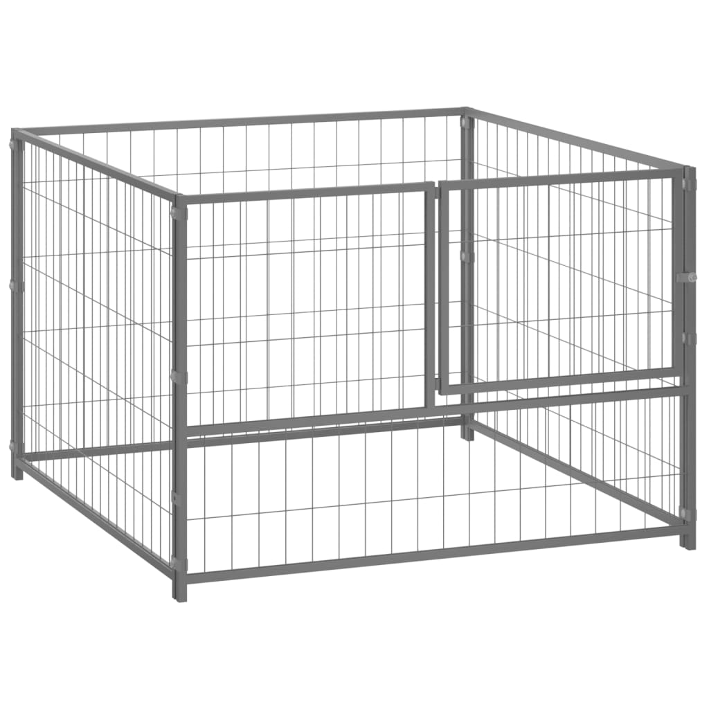 NNEVL Dog Kennel Silver 100x100x70 cm Steel-0
