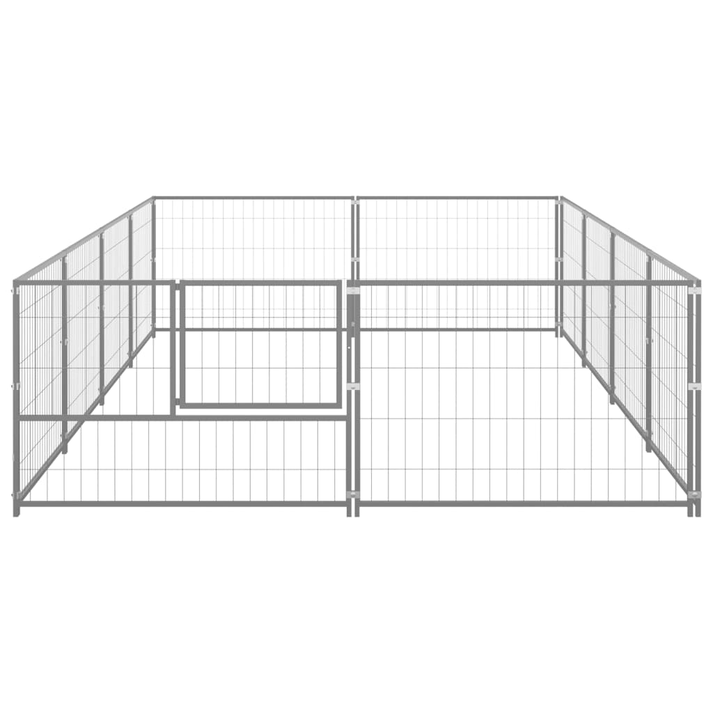 NNEVL Dog Kennel Silver 8 m² Steel-2