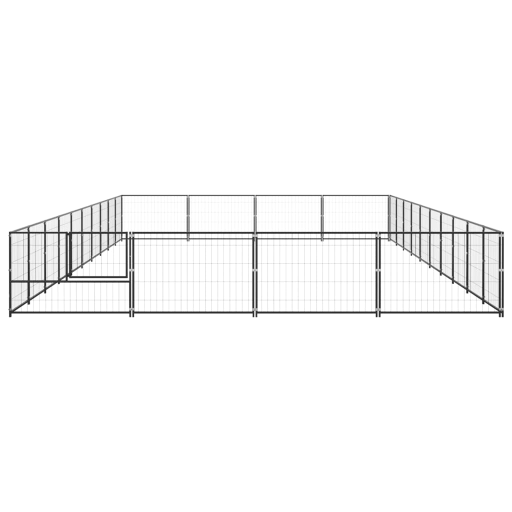 NNEVL Dog Kennel Black 40 m² Steel-2