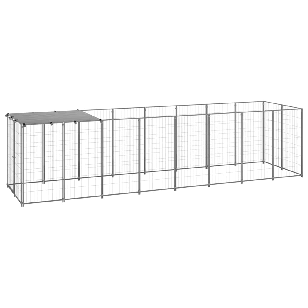 NNEVL Dog Kennel Silver 4.84 m² Steel-0