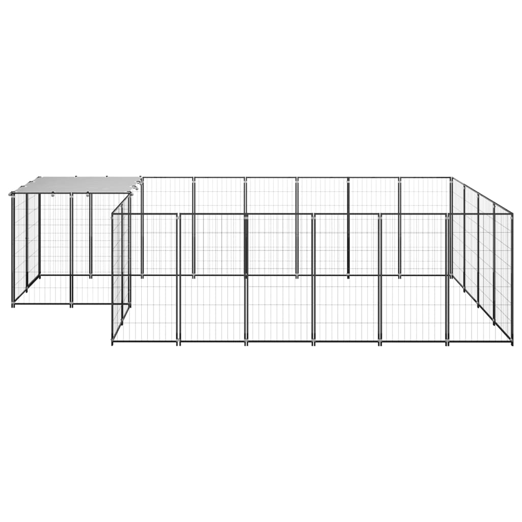 NNEVL Dog Kennel Black 8.47 m² Steel-1
