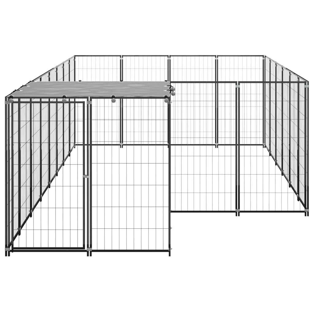 NNEVL Dog Kennel Black 8.47 m² Steel-2