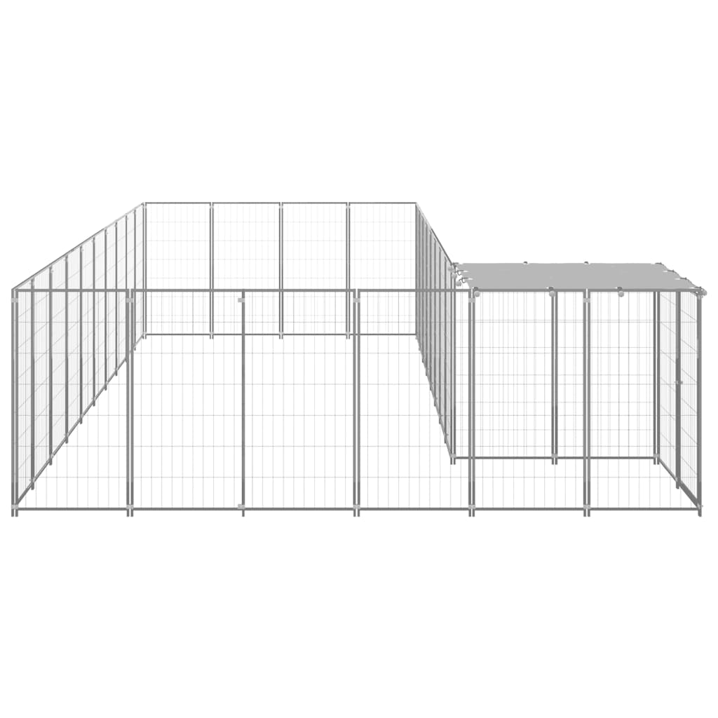 NNEVL Dog Kennel Silver 19.36 m² Steel-1