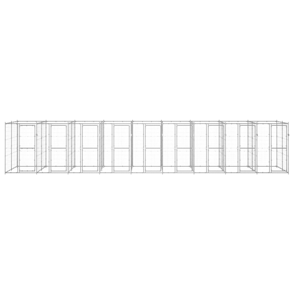 NNEVL Outdoor Dog Kennel Galvanised Steel 21.78 m²-1