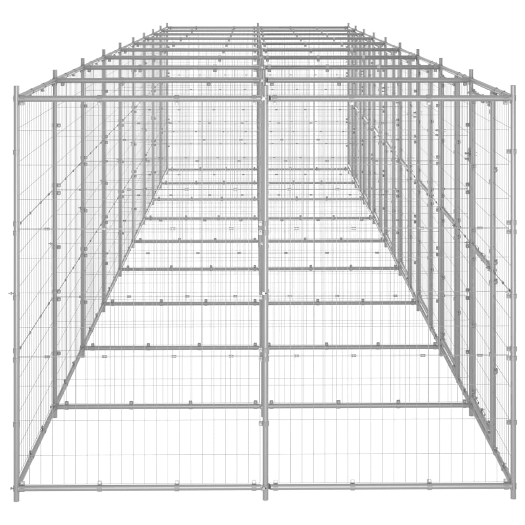 NNEVL Outdoor Dog Kennel Galvanised Steel 21.78 m²-2