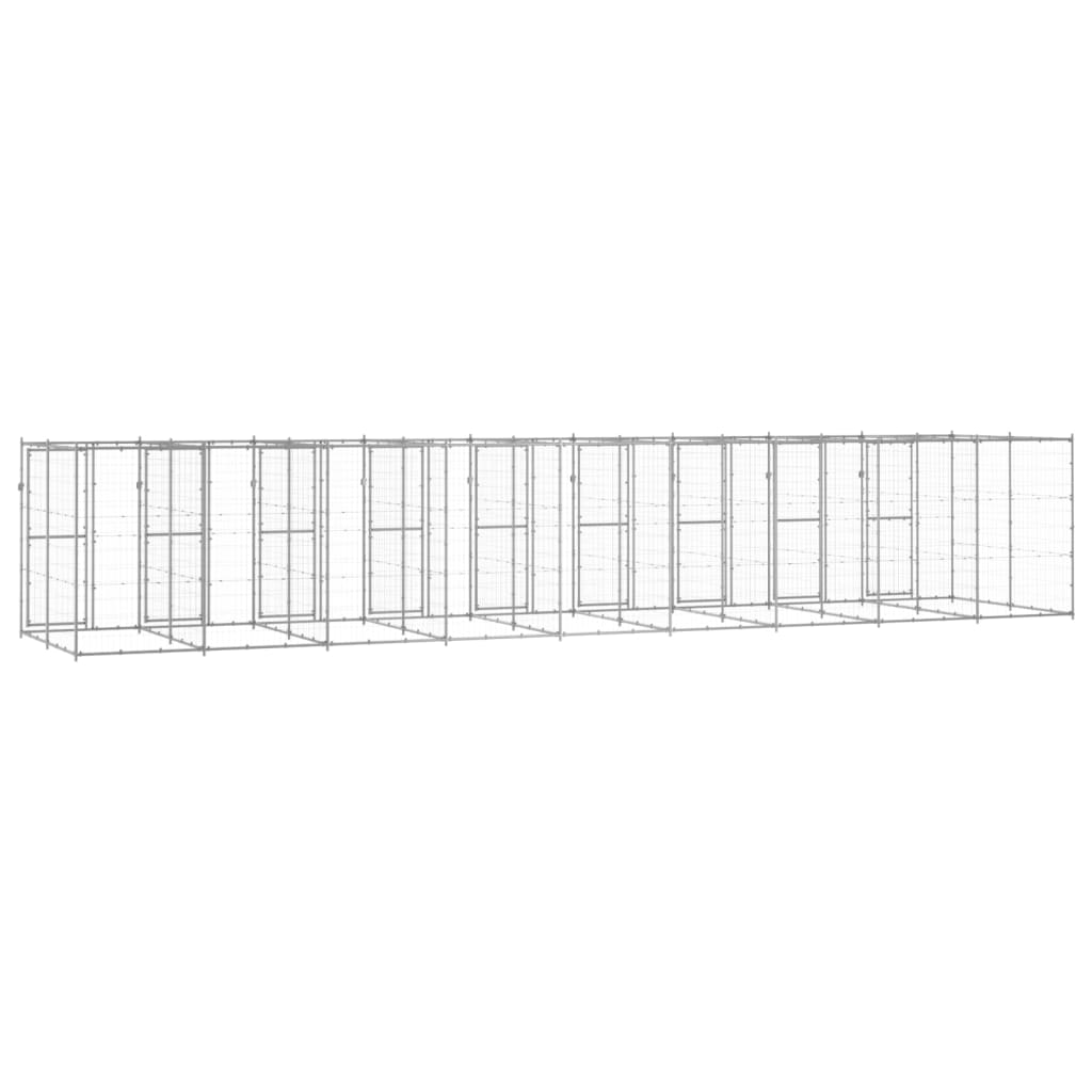 NNEVL Outdoor Dog Kennel Galvanised Steel 21.78 m²-3