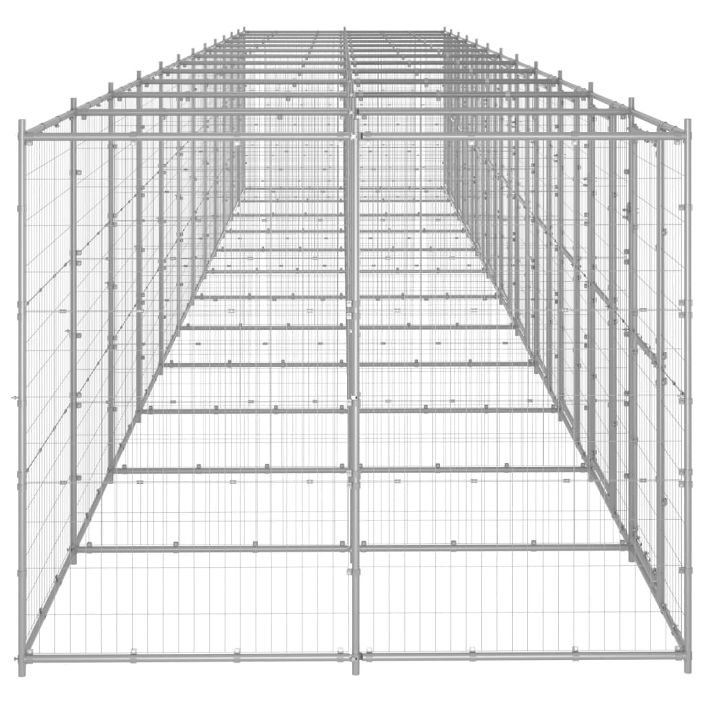 NNEVL Outdoor Dog Kennel Galvanised Steel 29.04 m²-2