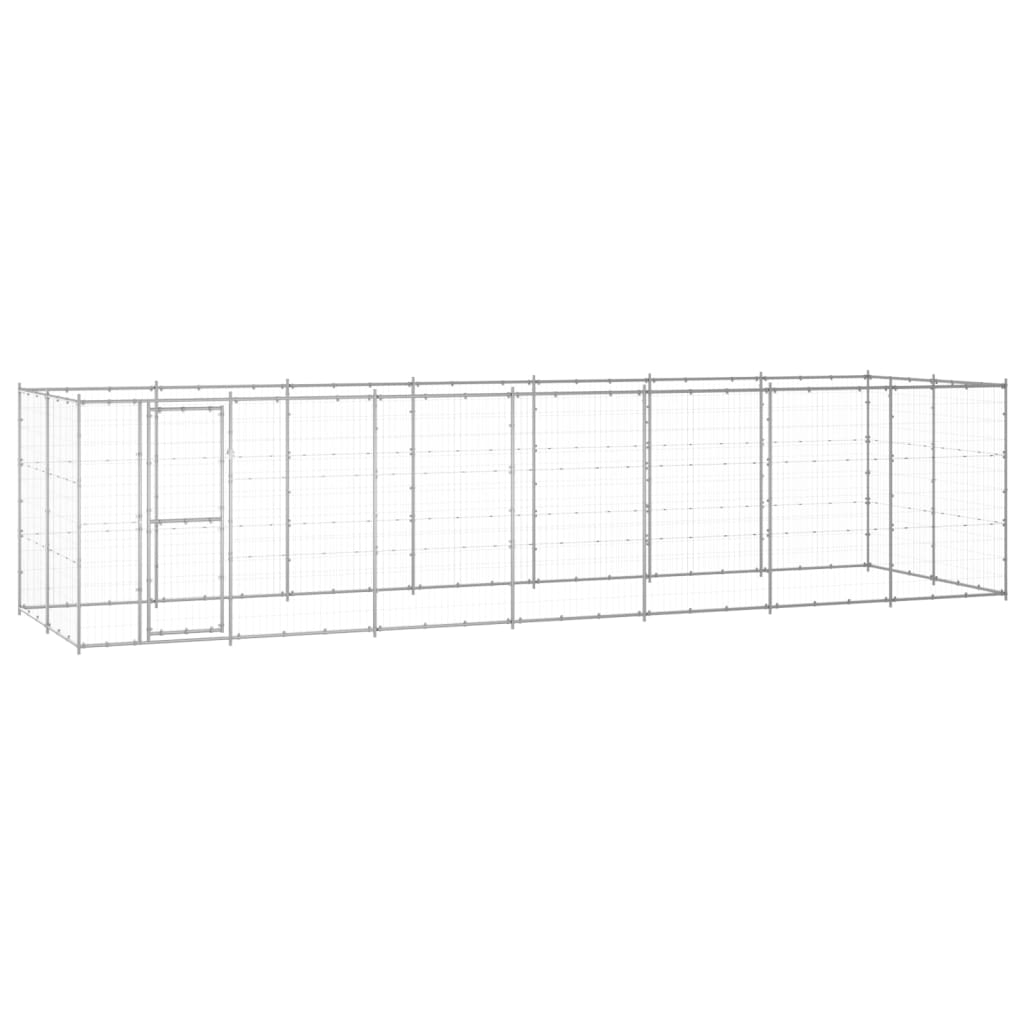 NNEVL Outdoor Dog Kennel Galvanised Steel 16.94 m²-0