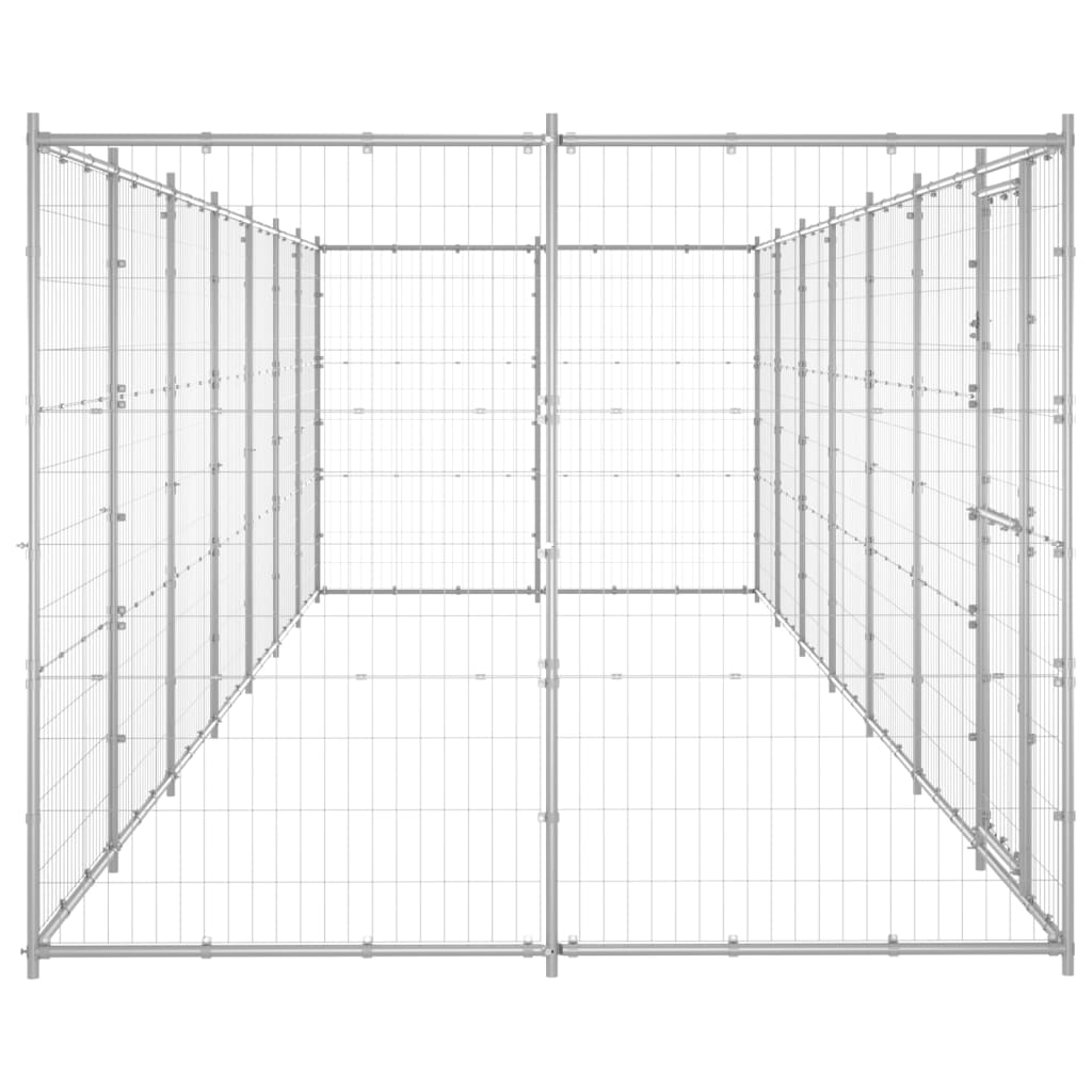 NNEVL Outdoor Dog Kennel Galvanised Steel 16.94 m²-1