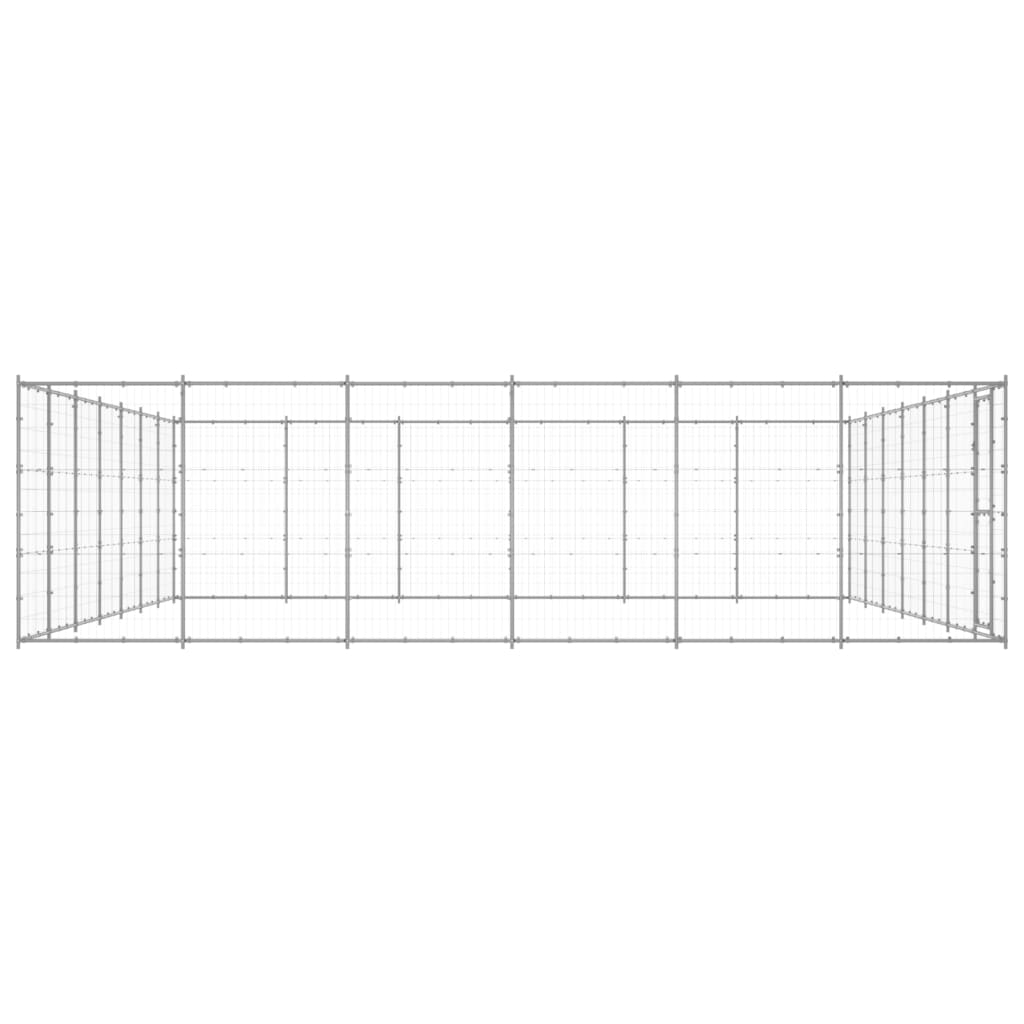 NNEVL Outdoor Dog Kennel Galvanised Steel 50.82 m²-2