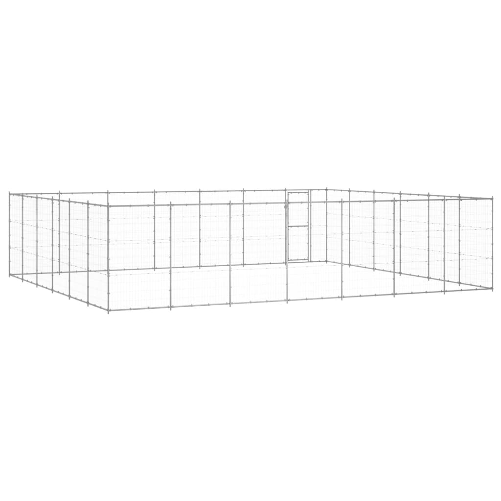 NNEVL Outdoor Dog Kennel Galvanised Steel 50.82 m²-3