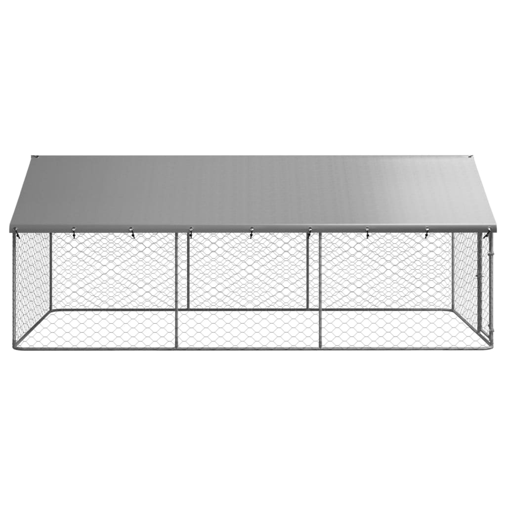NNEVL Outdoor Dog Kennel with Roof 400x200x150 cm-2