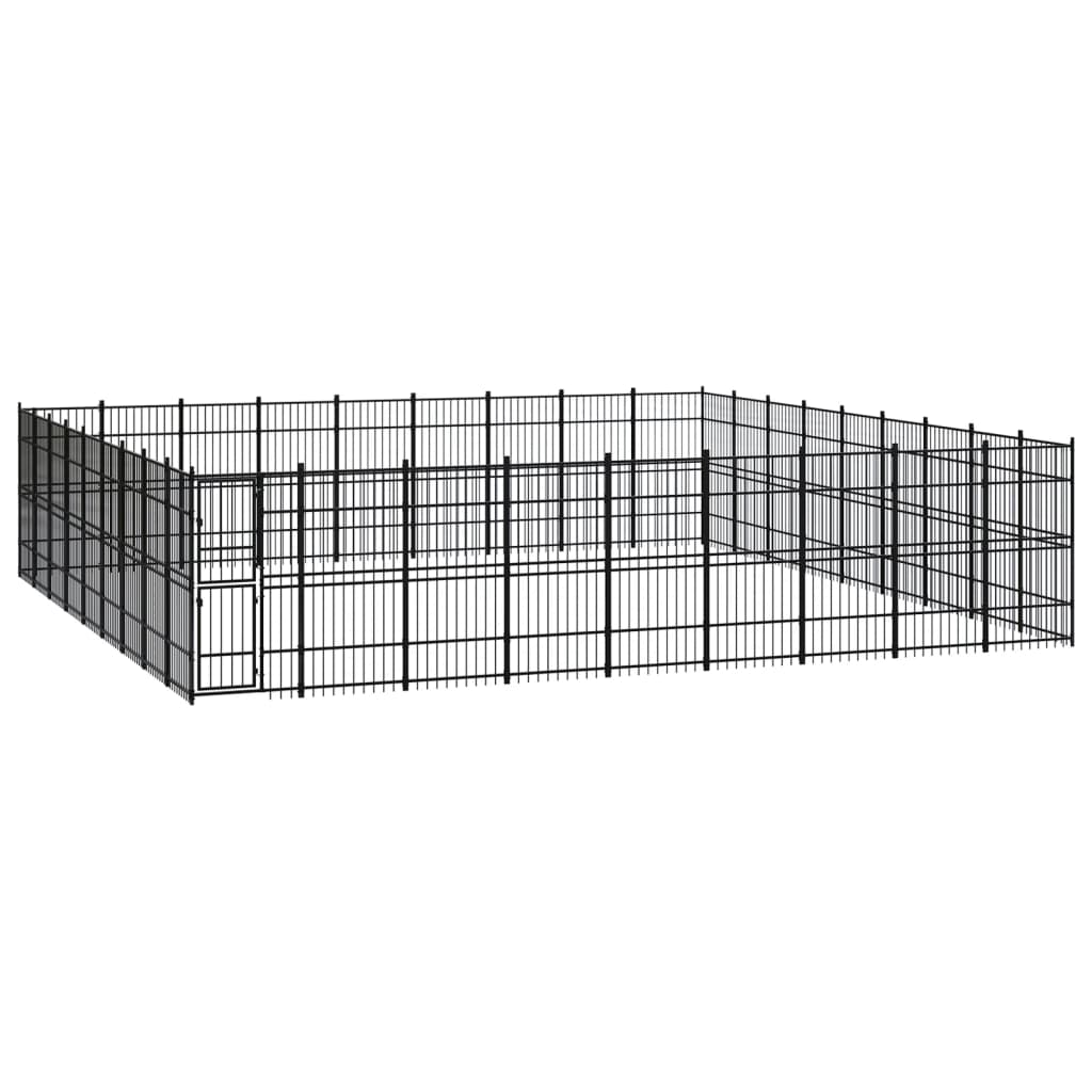NNEVL Outdoor Dog Kennel Steel 74.65 m²-0