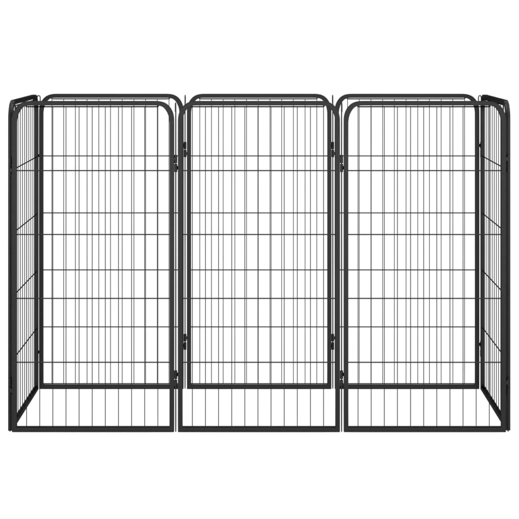 NNEVL 8-Panel Dog Playpen Black 50x100 cm Powder-coated Steel-1