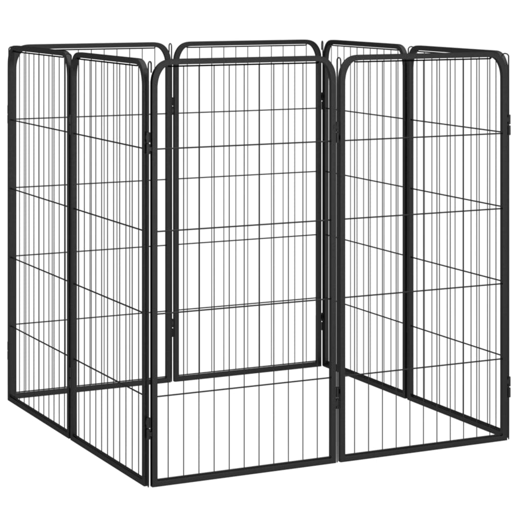 NNEVL 8-Panel Dog Playpen Black 50x100 cm Powder-coated Steel-2
