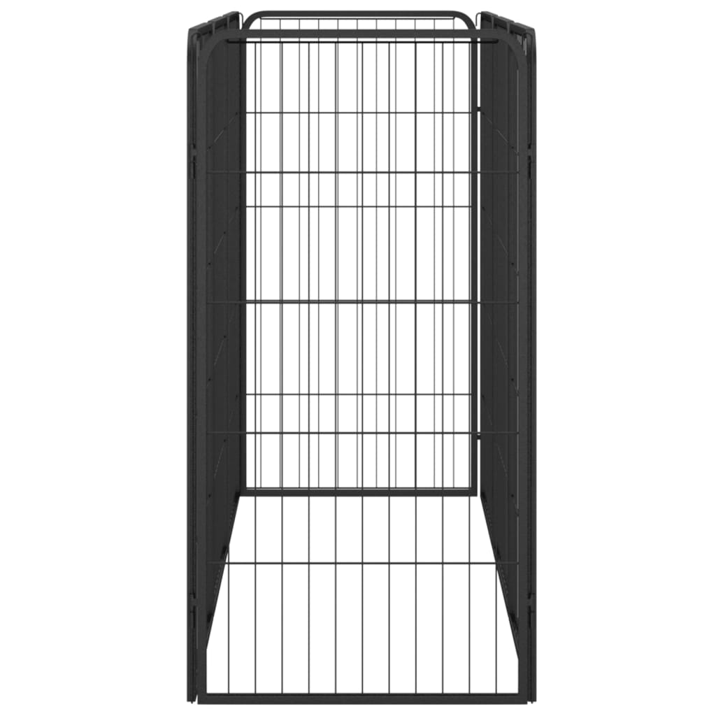 NNEVL 8-Panel Dog Playpen Black 50x100 cm Powder-coated Steel-3