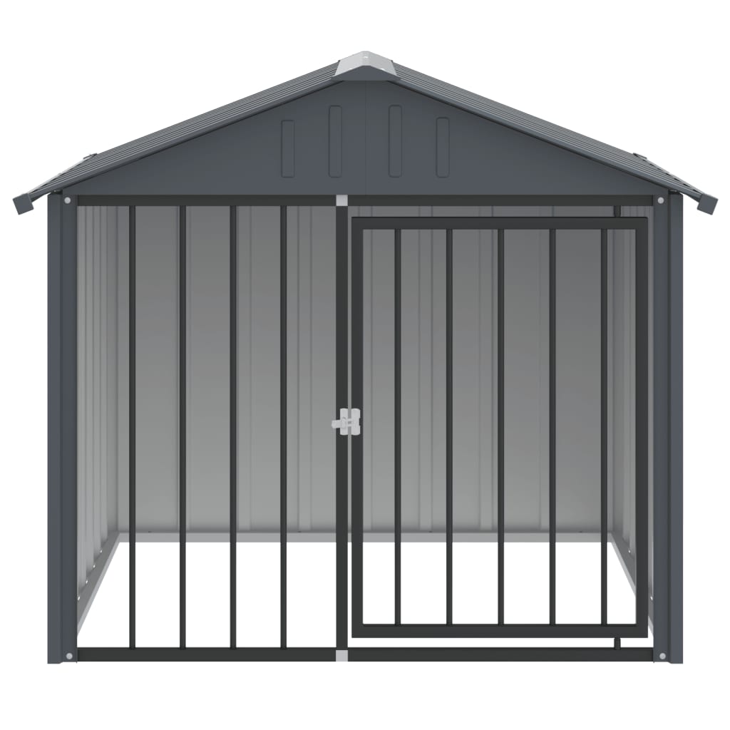 NNEVL Dog House with Roof Black 117x103x102 cm Galvanised Steel-2