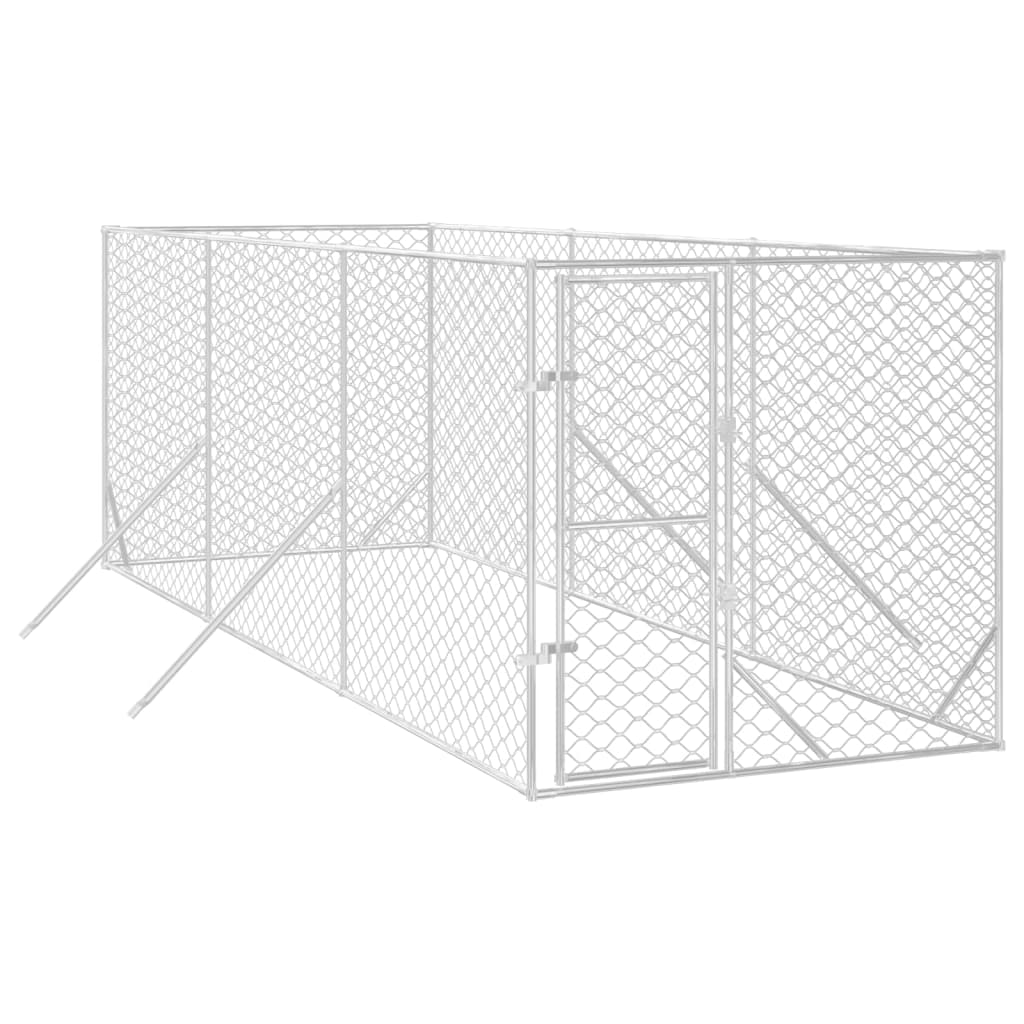 NNEVL Outdoor Dog Kennel Silver 2x6x2 m Galvanised Steel-2