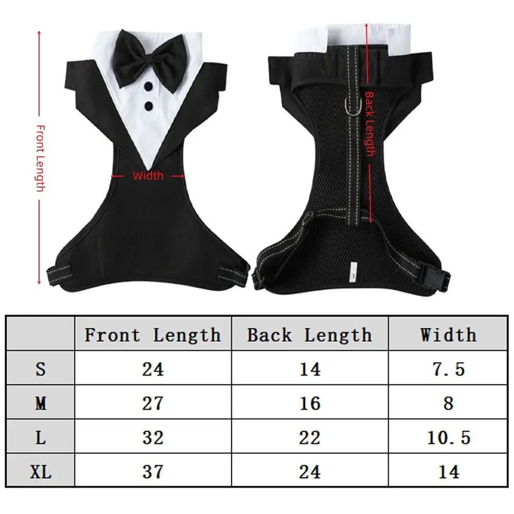 New Polyester Dog Tuxedo Kit Soft Breathable Pet Engagement Costume Black Blue with Bow Tie Dog Shirt Suit Pet Supplies