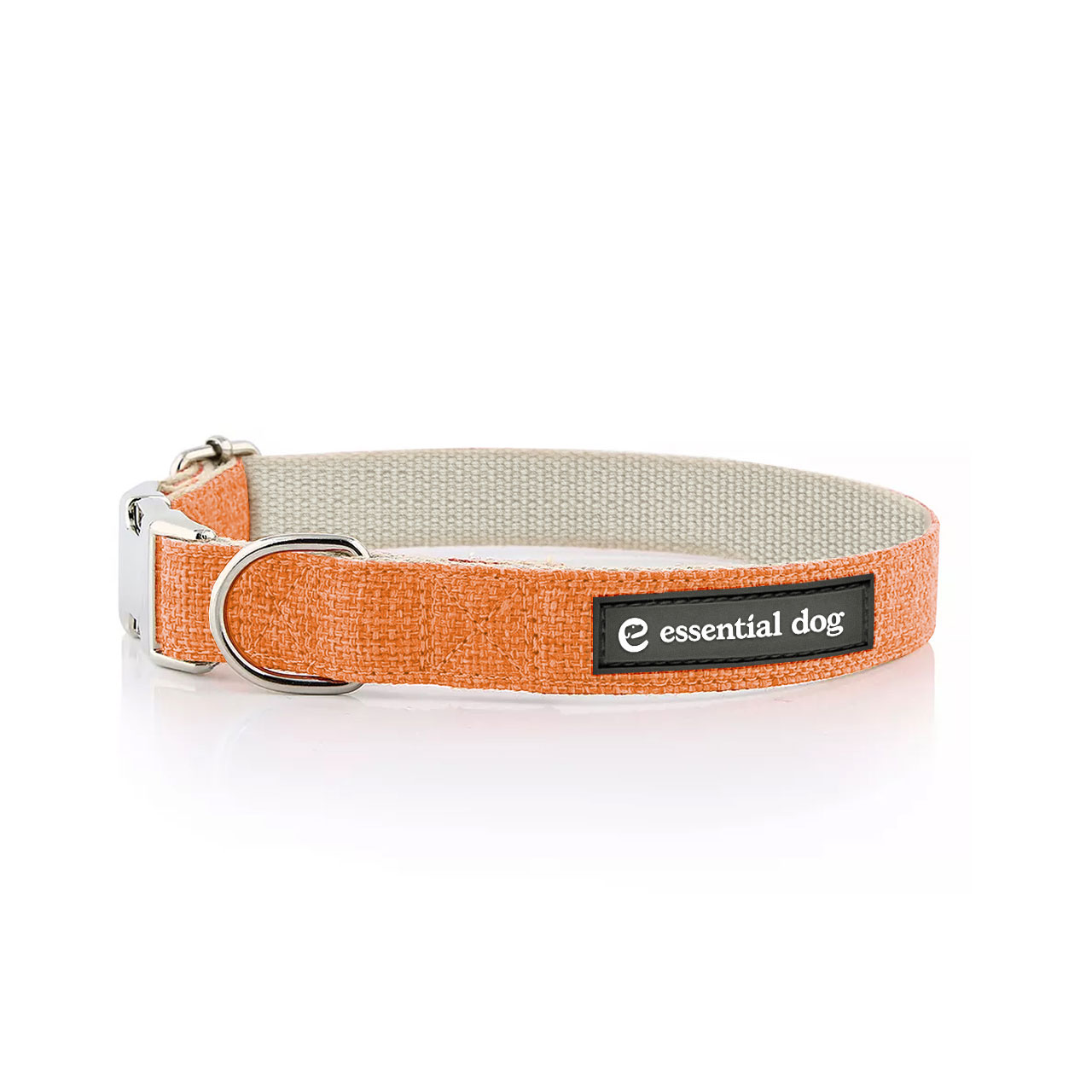 Collier pour chien en chanvre et coton bio - Orange vif