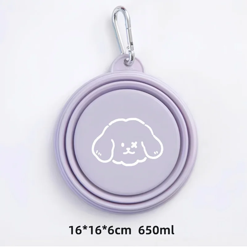 Dog Pet Folding Silicone Bowl 350ml/650ml Outdoor Travel Foldable Portable Cat Food Water Container Feeding Tray Bowls