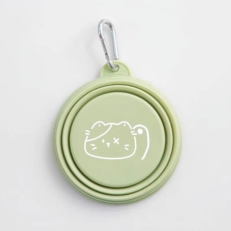 Dog Pet Folding Silicone Bowl 350ml/650ml Outdoor Travel Foldable Portable Cat Food Water Container Feeding Tray Bowls