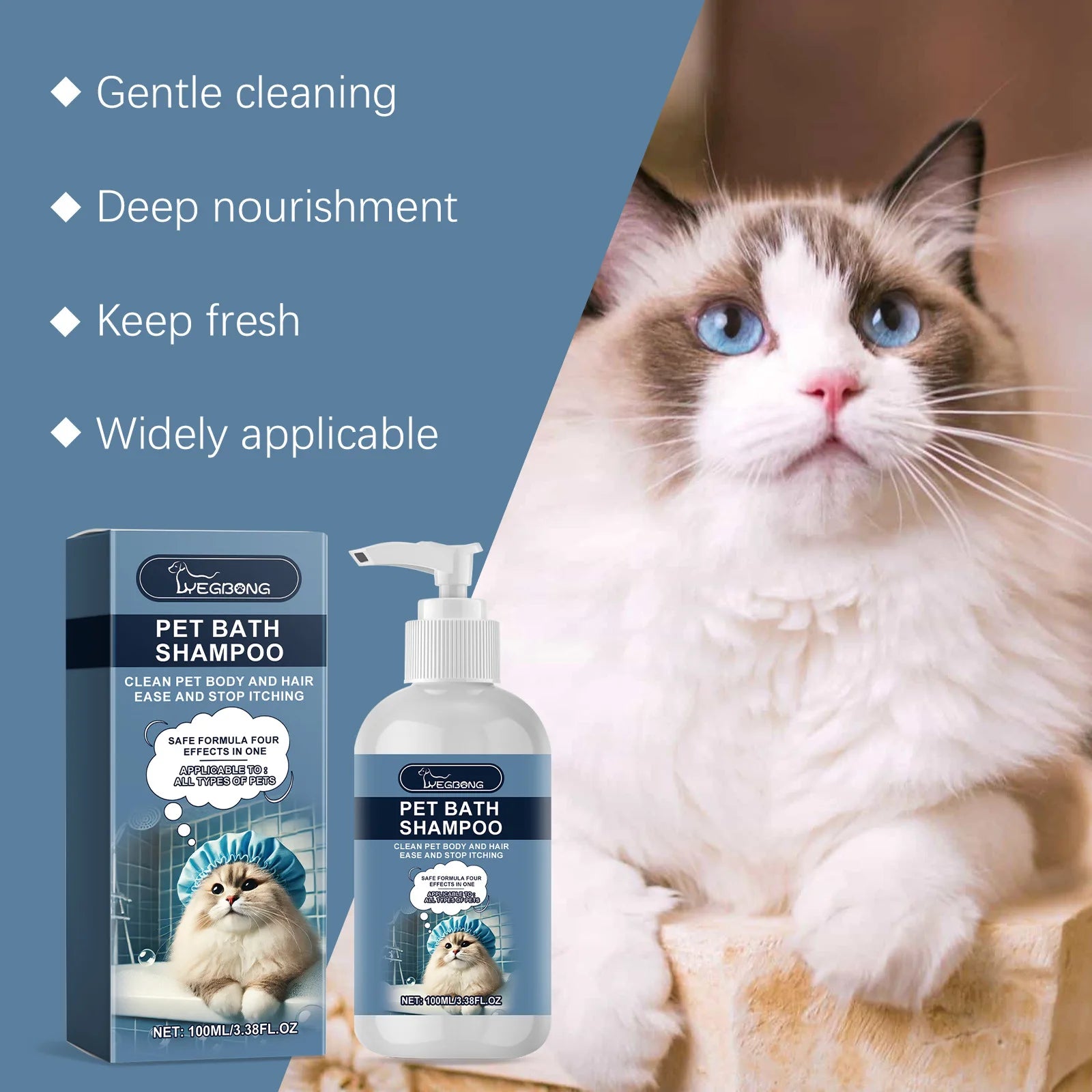 Pet Shower Gel for Cats And Dogs - Fragrant Bathing Hair Care Anti-Mite Deodorizing Body Wash Moisturizing Shampoo