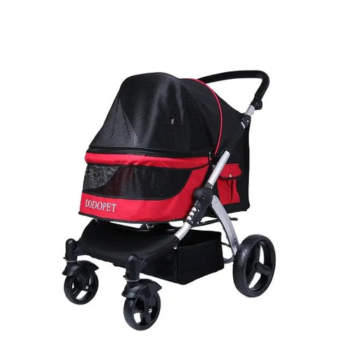 Chariot pliable de luxe pour animaux de compagnie, grande taille, pour grands chiens et plusieurs chats.