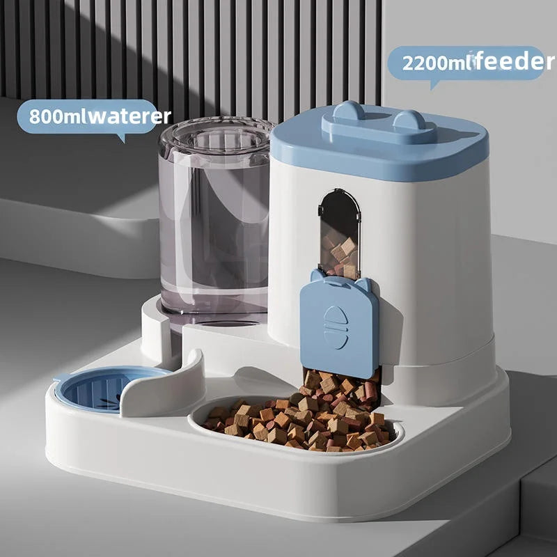 Automatic Cat Dog Feeder with Integrated Food & Water Bowl
