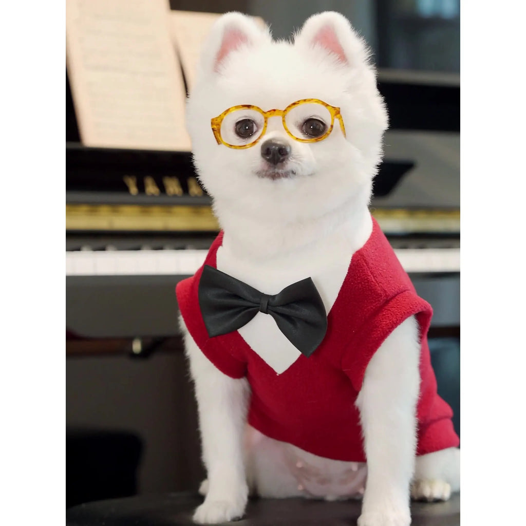 Elegant Pet Tuxedo for Small Dogs Cats Wedding Party Suit with Bow Tie Formal Outfit Christmas Costume