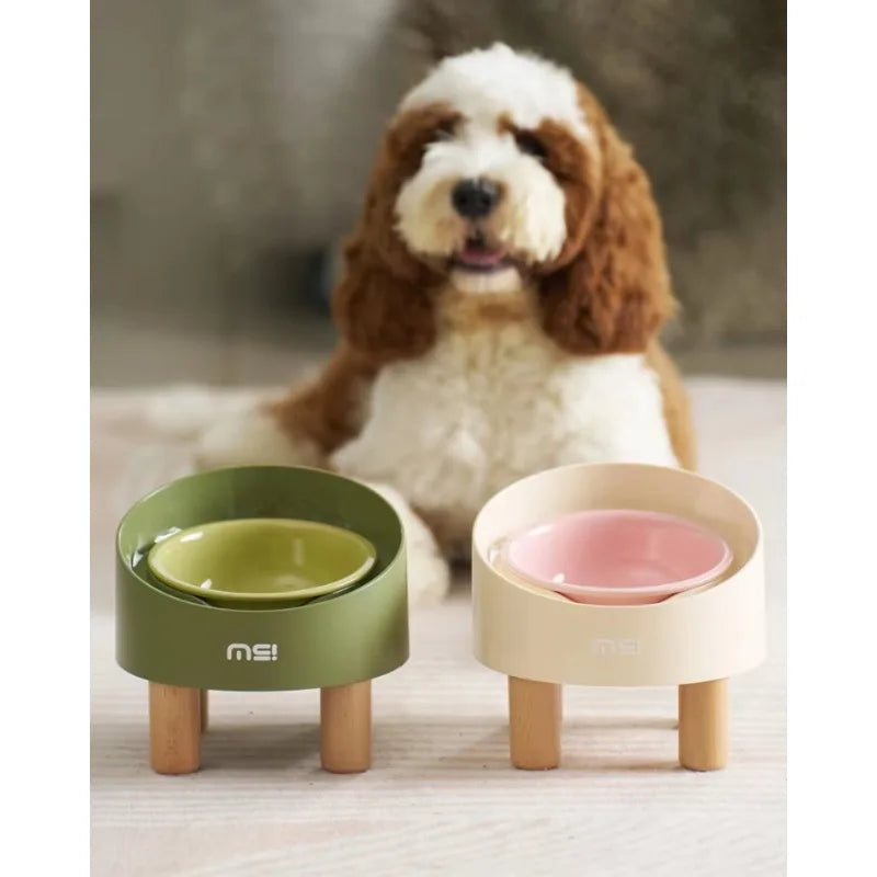 New Design Ceramic Raised Cat Bowl Elevated Food Water Bowl Kitty Bowl Dog Dish Pet Feeder with Different Colors