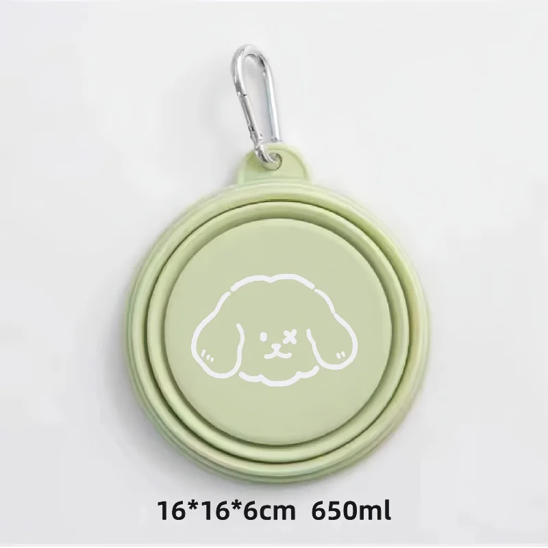 Dog Pet Folding Silicone Bowl 350ml/650ml Outdoor Travel Foldable Portable Cat Food Water Container Feeding Tray Bowls