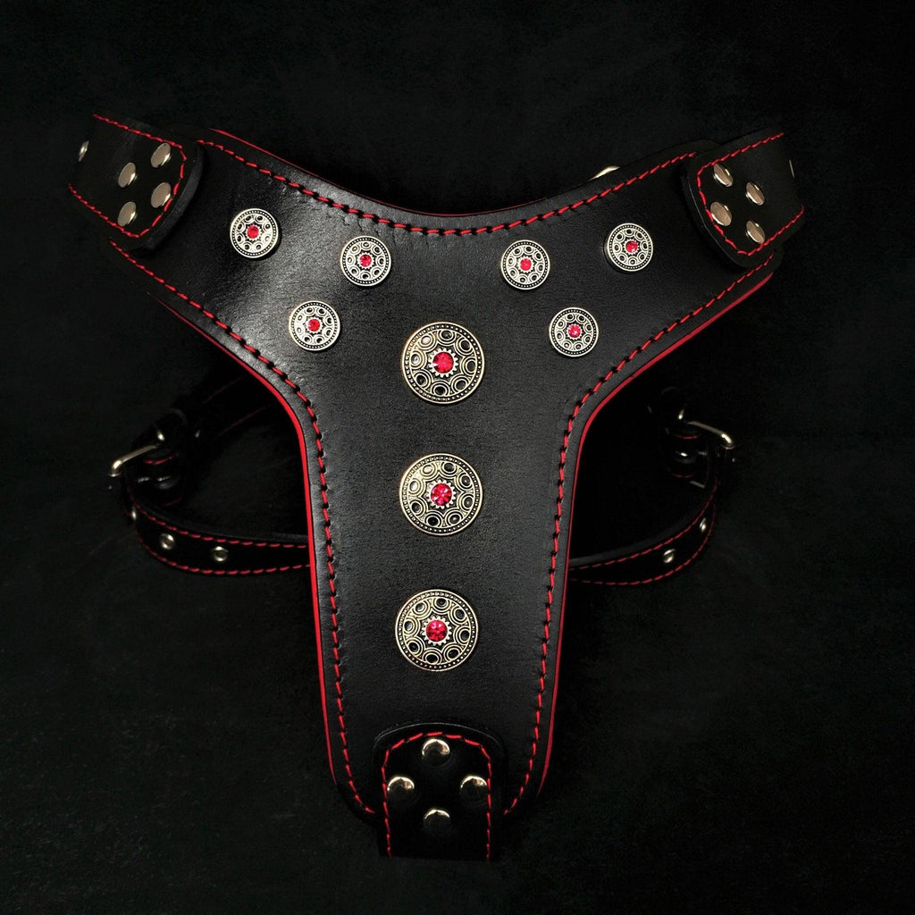 ''Bijou'' harness Black & Red for big dogs-0