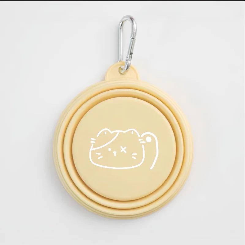 Dog Pet Folding Silicone Bowl 350ml/650ml Outdoor Travel Foldable Portable Cat Food Water Container Feeding Tray Bowls