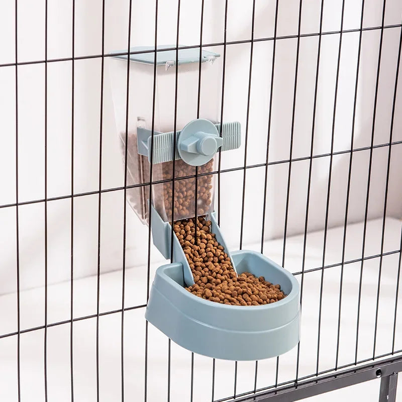 Automatic Pet Feeder Cage Hanging Bowl Water Bottle Food Container Dispenser For Puppy Cats Rabbit Birds Pet Feeding Product