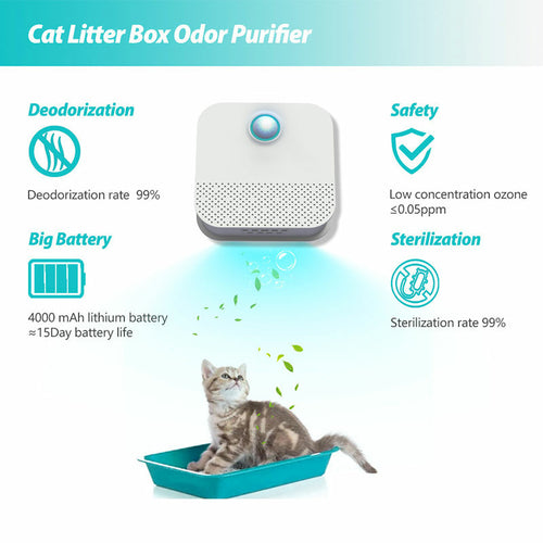 Purificateur d'odeurs intelligent pour litière de chat, désodorisant et purificateur d'air pour chien